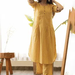Maitri Jaipur Printed Pure Cotton Tunic & Trousers Co-Ords-image-3