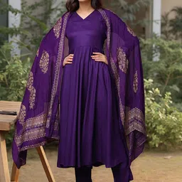 Aaghnya Women Anarkali Kurta Set with Dupatta-picture-54