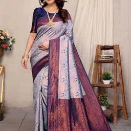 Shriyangan Ethnic Motifs Woven Design Zari Pure Silk Kanjeevaram Saree-image-70