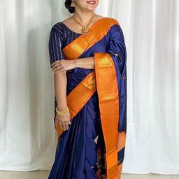A S CREATION Ethnic Motifs Woven Design Zari Pure Silk Kanjeevaram Saree-image-85