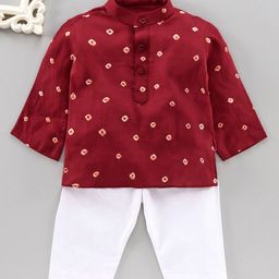 JAV CREATIONS Boys Ethnic Motifs Printed Regular Pure Cotton Kurta with Pyjamas-image-69