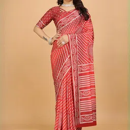 VS MALL Printed Poly Crepe Sarees-image-80