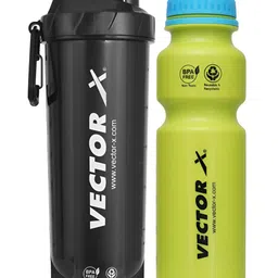 VECTOR X Green & Black Set of 2 Plastic Printed Water Bottle-image-32