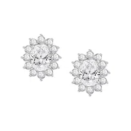 Sparkles Oval Shape Halo Diamond Stud Earrings 1.25 Carat 14K-image-80