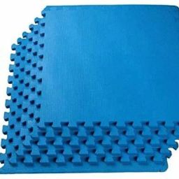 Exercise Mat with EVA Foam Interlocking Thickness Anti Skid for Gym Workout Blue 10 mm Yoga Mat-image-62