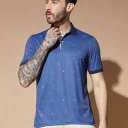 GLITO Men Printed Polo Collar Pockets Slim Fit T-shirt-image-28