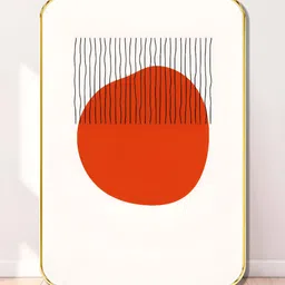 SAF White & Red Wood Abstract Wall Paintings-24