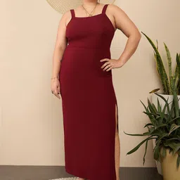 Berrylush Curve Women Shoulder Straps Maxi Dress-image-88