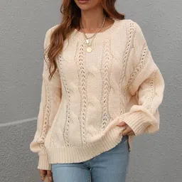 HERE&NOW Women Beige Sweaters-picture-1