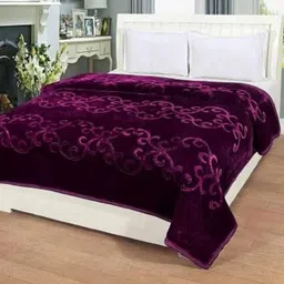 Doristyle Purple 300 GSM SOLID MINK Single Bed Blanket-picture-47