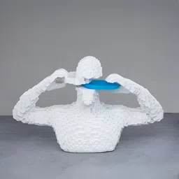 SMOKEY COCKTAIL White & Blue Building Block Resin Figurine Showpiece-image-62