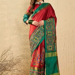 SERONA FABRICS Geometric Embroidered Designer Banarasi Saree-image-75
