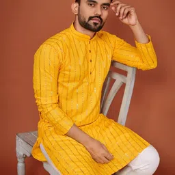 BALAJI CREATION Men Yellow Kurtas-picture-8