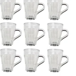 Somil Clear Glass Coffee & Tea Cup / Mug (100 Ml), Enjoy Your Drink in Style, 7 X 9.5 X 9.5 Cm, Pack of 9-image-58