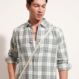 HIGHLANDER Checked Spread Collar Long Sleeves Cotton Shirt-picture-47
