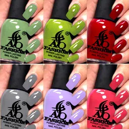 AQ FASHION Set Of 6 Power Lasting Glossy Quick Dry Nail Polish - 9 ml Each-11