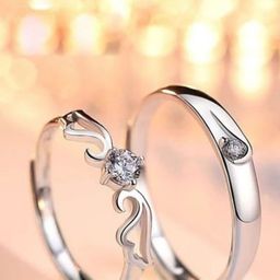 DIVASTRI Set Of 2 Stone-Studded Adjustable Couple Finger Rings-11