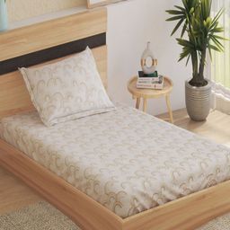 Home Centre Slate Kids White Printed Cotton 150TC Single Bedsheet Set 2.28 x 1.52m-image-82