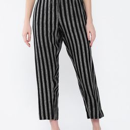 SHOWOFF Women Striped Comfort Easy Wash Mid-Rise Cotton Trousers-image-39