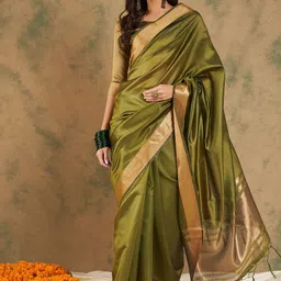 KALINI Zari Organza Kanjeevaram Saree-47