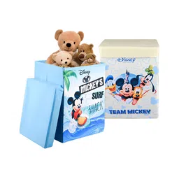 YK Blue & White 2 Pieces Disney Mickey Printed Storage Box Organisers with Lid & Handles-image-23