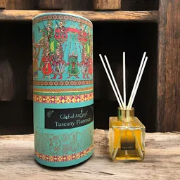 GLOBAL AROMA Blue & Red Tuscany Florence Reed Aroma Oil Diffuser & Sticks 120ml-40