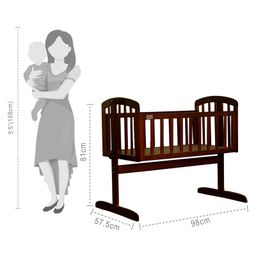 Babyhug Joy Cradle With Mosquito Net - Walnut Colour image 3
