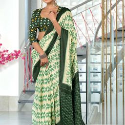 PEENGAX Pure Cotton Block Print Saree-image-36