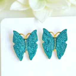AVANT-GARDE PARIS Gold-Plated Enamelled Butterfly Shaped Studs-picture-9