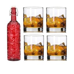 SOMIL Red Glass Airtight Can Bottle-image-60