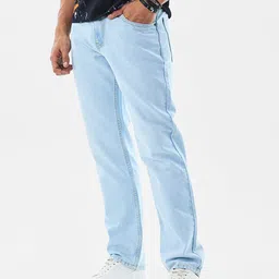 Snitch Men Light Blue Relaxed Fit Mid-Rise Light Fade Jeans-image-110