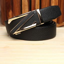WINSOME DEAL Men Slider Buckle Closure Textured Formal Belt-image-17