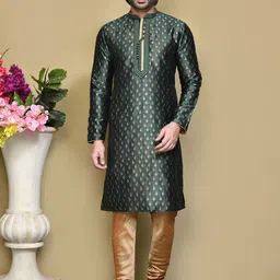 RANAK Men Ethnic Motifs Embroidered Regular Kurta with Pyjamas-33