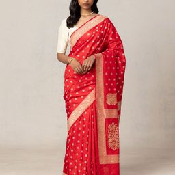 HERE&NOW Woven Design Silk Cotton Banarasi Saree-picture-35