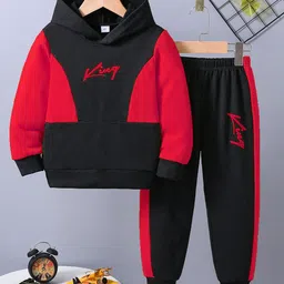 BAESD Boys Colourblocked Hooded Sweatshirt With Joggers-image-74