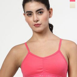 LILY Women Pack Of 2 Seamless Non Padded Sports Bra Full Coverage-17