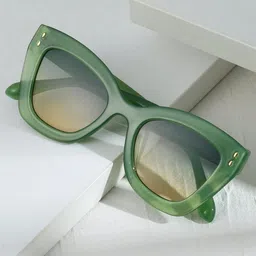NOTHING ORDINARY Women Cateye Sunglasses with UV Protected Lens IRIGRN003-37