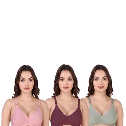Women Cotton Pink,Maroon,Green Non Padded Non-Wired Lingerie Bra Sport wear Gym Crop Tank Top-30