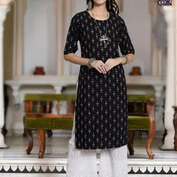 Moda Rapido Selection Of 2 Geometric Printed Round Neck Straight Kurta-image-36