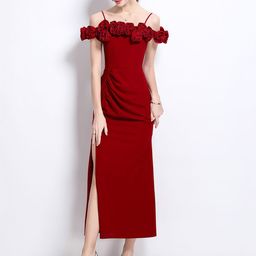 JC Collection Off-Shoulder Slits Styling Maxi Dress-image-25