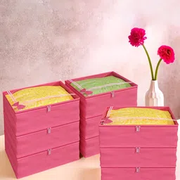 Kuber Industries Pink Set of 6 Regular Suit Organiser Organisers-42