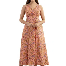DMP EXPORT Floral Print Fit & Flare Maxi Dress-image-75