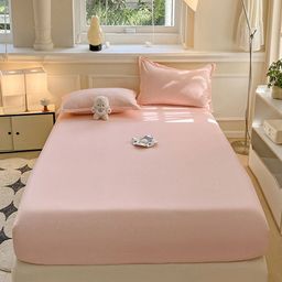 JC HOME Pink 140 TC King Bedsheet with 2 Pillow Covers-image-40