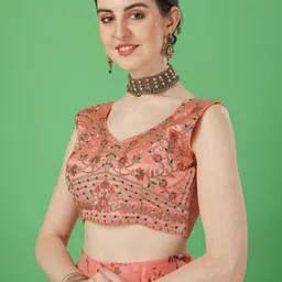 BAESD Printed Semi-Stitched Lehenga & Unstitched Blouse With Dupatta image 3