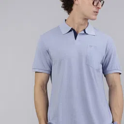 Lux Cozi Men Solid Polo Collar Cotton T-shirt-image-94