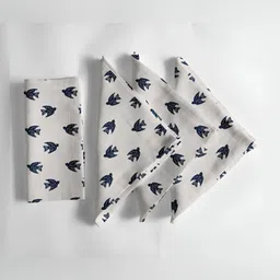 Vargottam 12 Piece Blue & White Printed Cotton Table Napkins-18