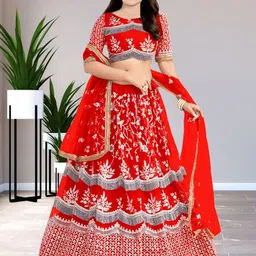 F Plus Fashion Girls Net Semi-Stitched Lehenga Choli-picture-16
