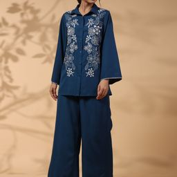 STIL O STITCH Embroidered Shirt With Trousers Co-Ords-image-89