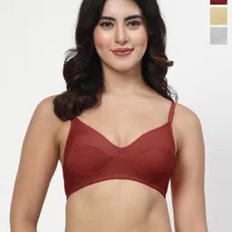 LILY Women Manoop Pack of 3 Full Coverage Seamed Non Padded Everyday Bra-32