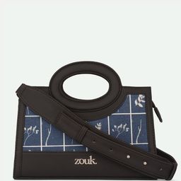 ZOUK Lakshadweep Azure Floral Printed Jute Structured Sling Bag-13